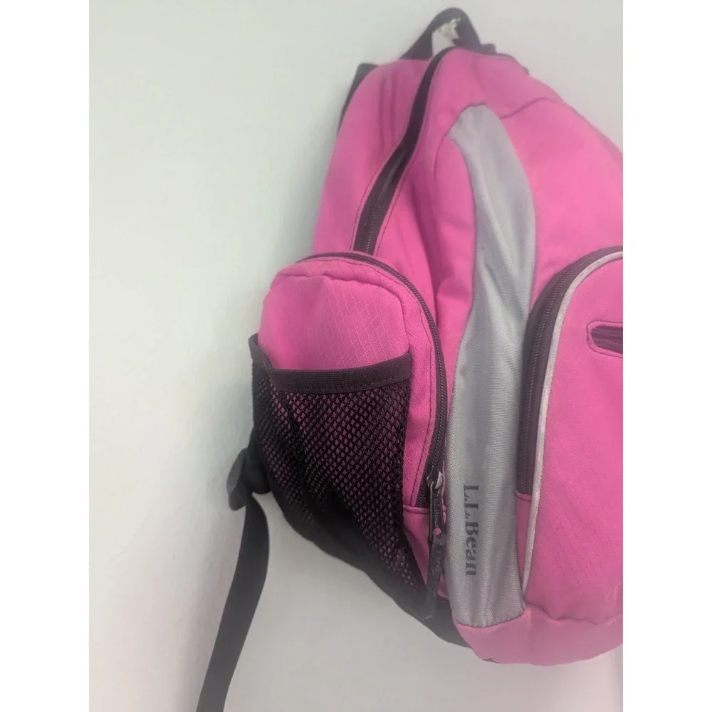 L.L.Bean Pink Butterfly Backpack  Black‎ School Book Bag Travel Daypack Hiking